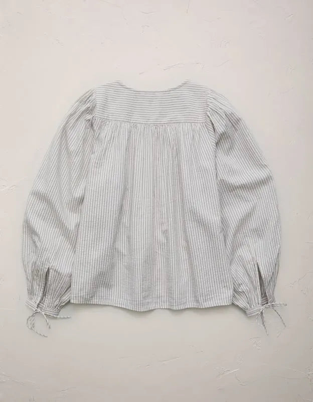 AE77 Balloon-Sleeve Button-Up Shirt
