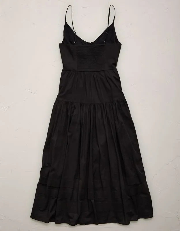 AE77 Strappy Button-Up Maxi Dress