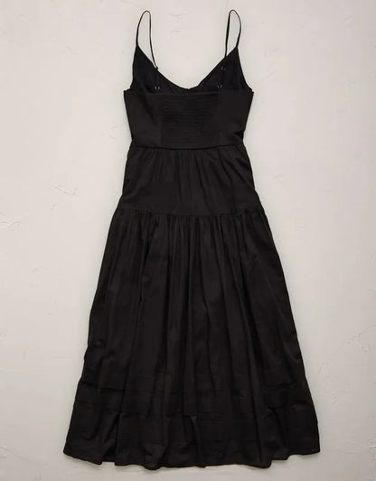 AE77 Strappy Button-Up Maxi Dress