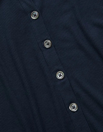 AE77 Ribbed Button-Up T-Shirt