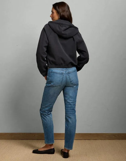 AE77 Cropped Zip-Up Hoodie