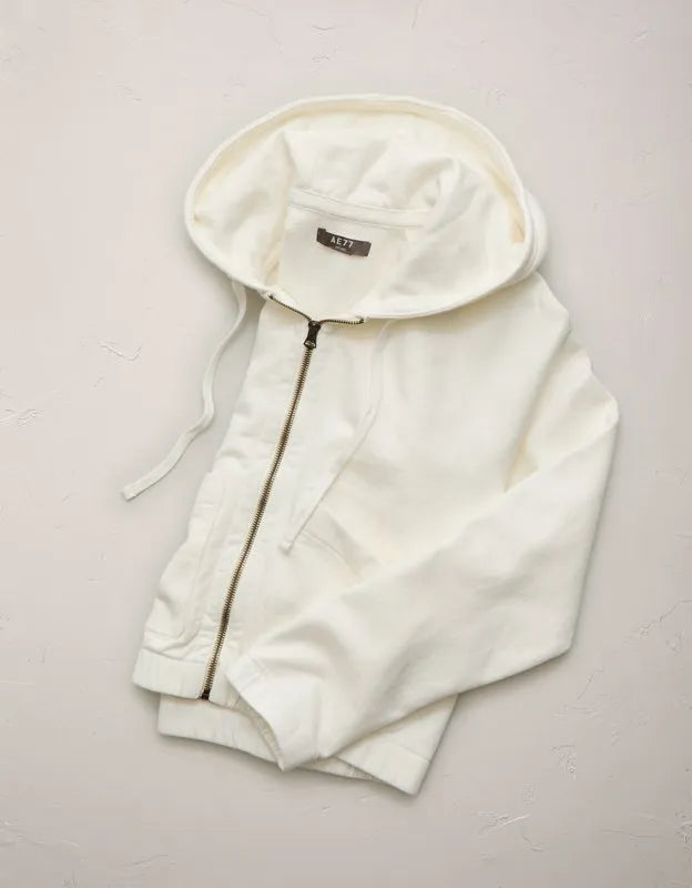 AE77 Cropped Zip-Up Hoodie