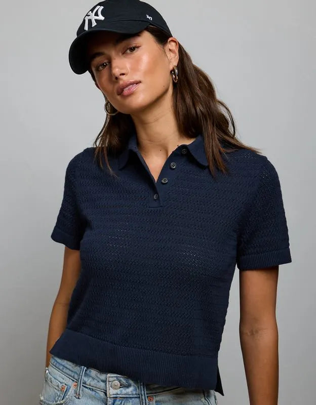 AE77 Shrunken Sweater Polo Shirt