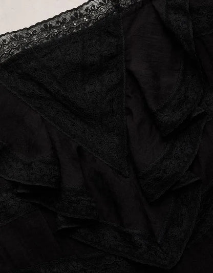 AE77 Lace Ruffle Maxi Dress