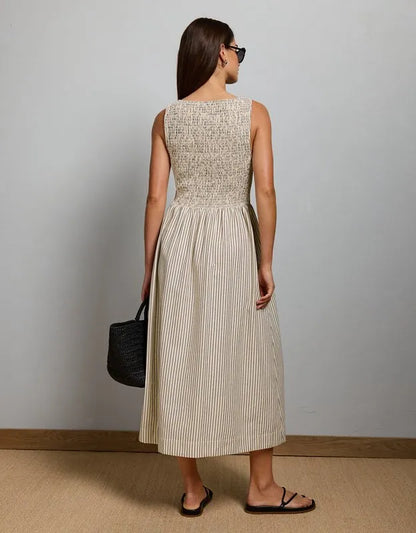 AE77 Smocked Midi Dress