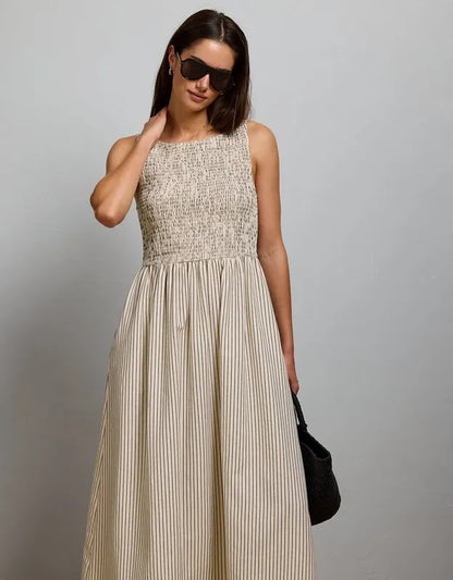 AE77 Smocked Midi Dress