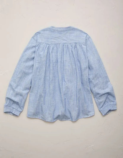 AE77 Split Neck Blouse