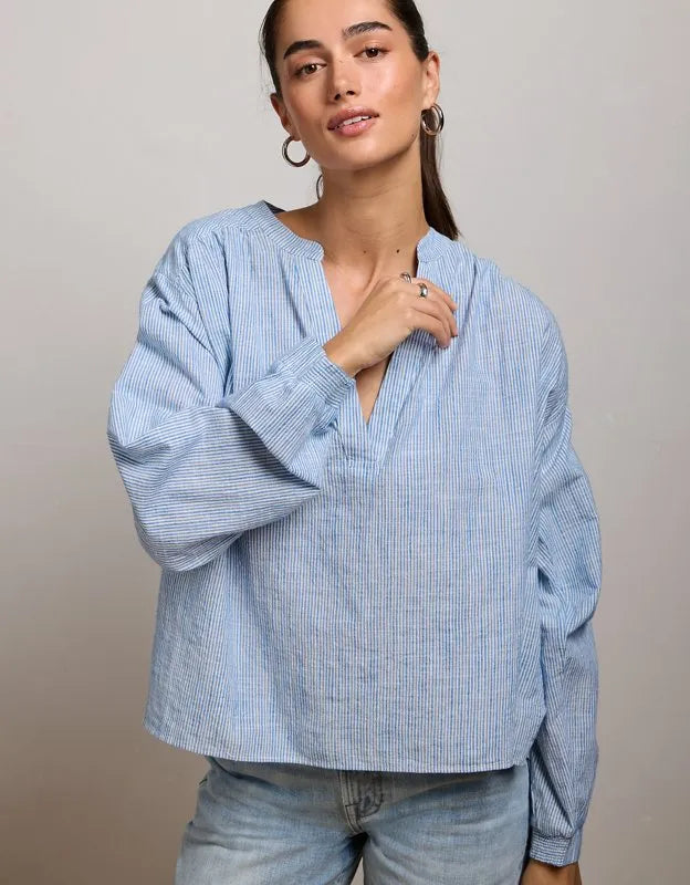 AE77 Split Neck Blouse