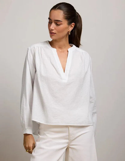 AE77 Split Neck Blouse