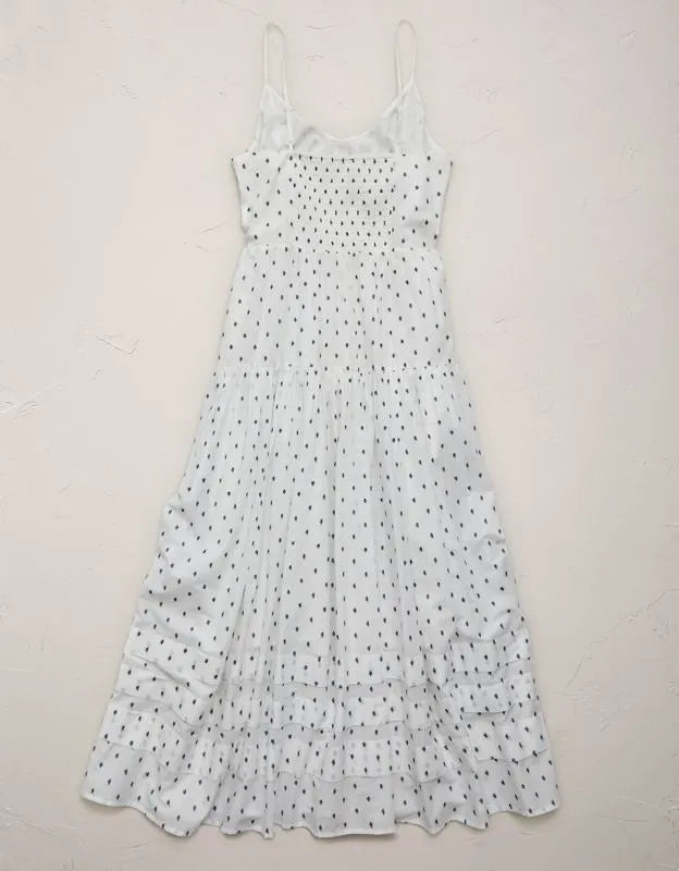 AE77 Strappy Button-Up Maxi Dress