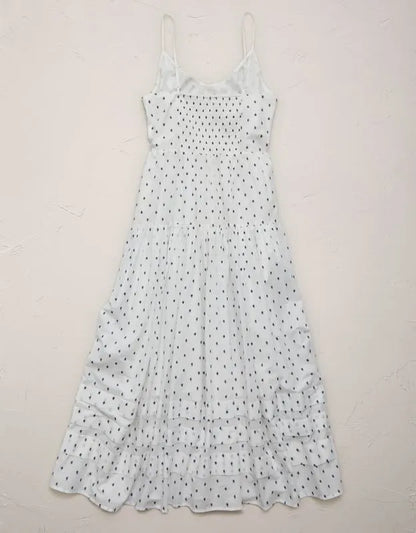 AE77 Strappy Button-Up Maxi Dress