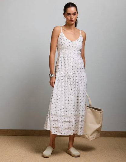 AE77 Strappy Button-Up Maxi Dress