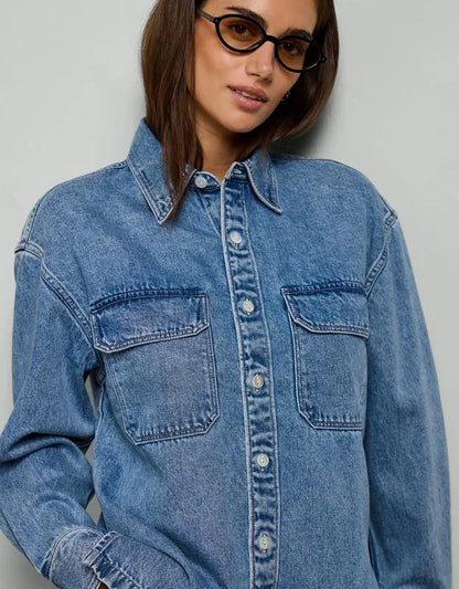 AE77 Perfect Denim Shacket