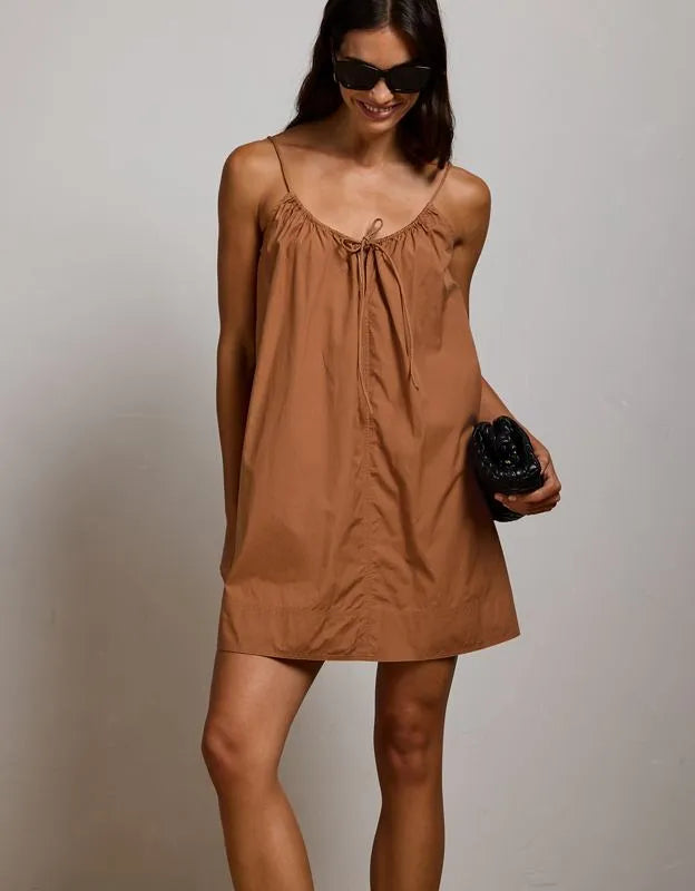 AE77 Poplin Cami Mini Dress