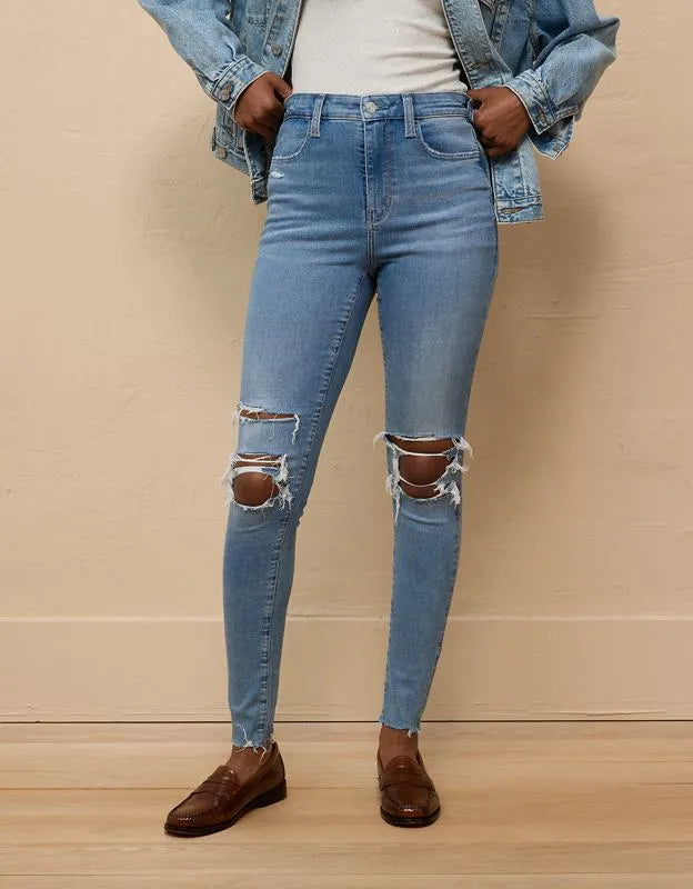 AE Super High-Waisted Ripped Jegging