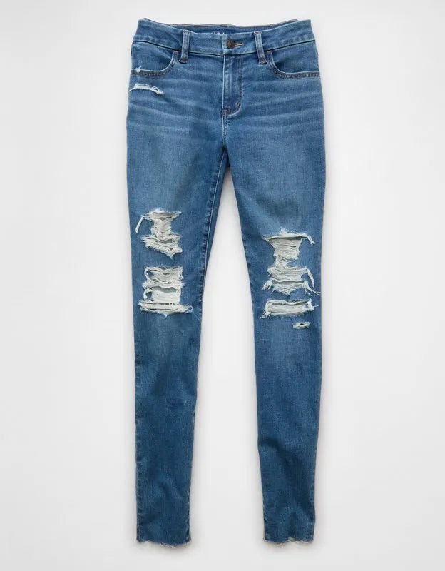 AE Next Level Curvy Ripped High-Waisted Jegging