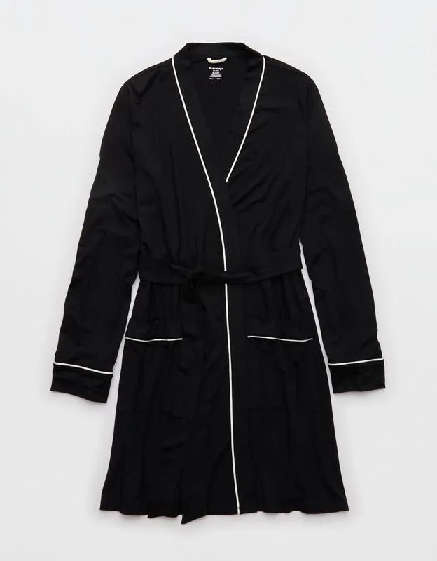 OVERSLEPT by Aerie Real Soft® Piping Robe