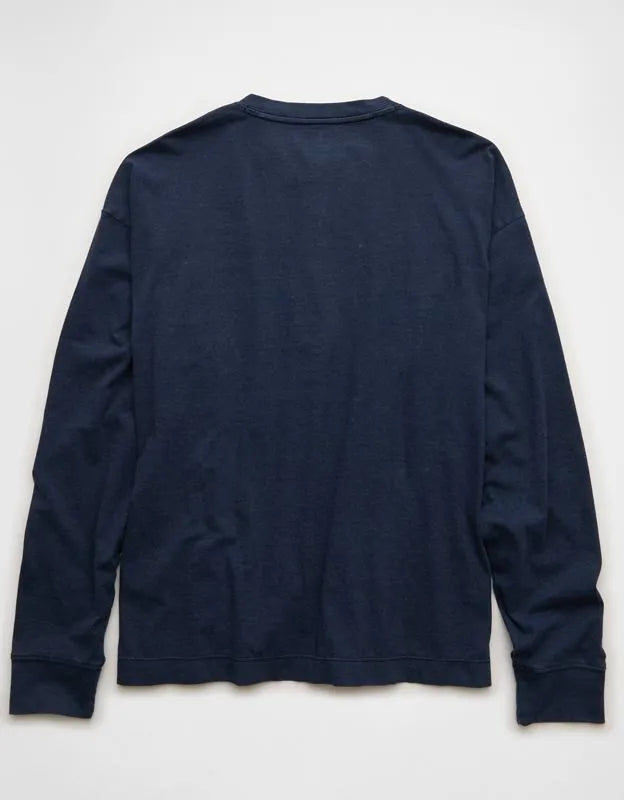 AE Boxy Fit Lightweight Henley T-Shirt