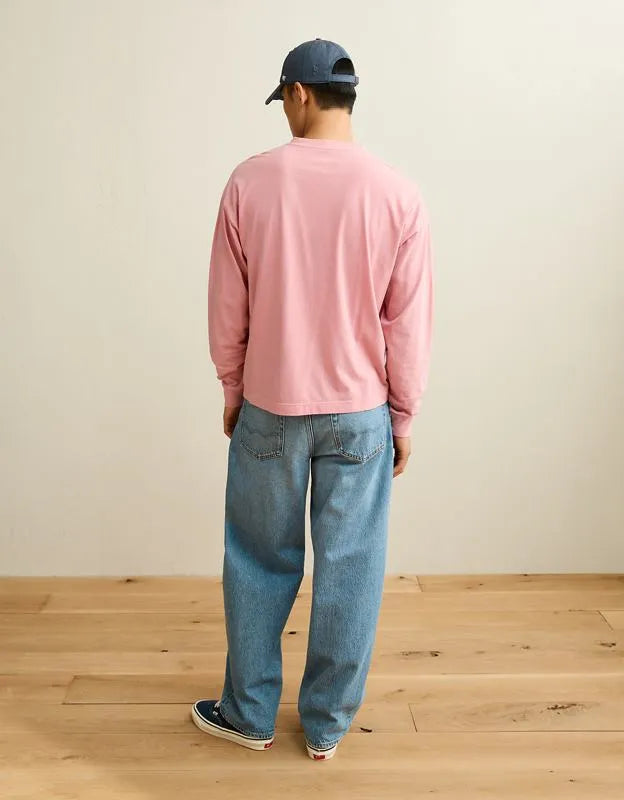 AE Boxy Fit Lightweight Henley T-Shirt