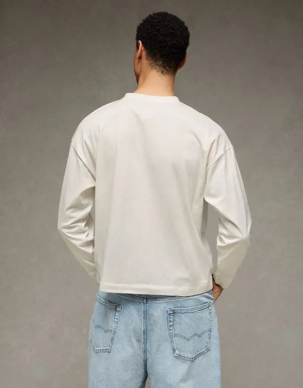 AE Boxy Fit Lightweight Henley T-Shirt