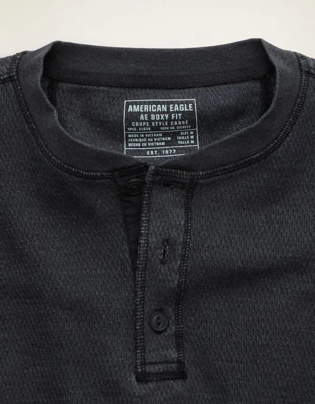 AE Boxy Fit Thermal Henley T-Shirt