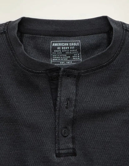 AE Boxy Fit Thermal Henley T-Shirt