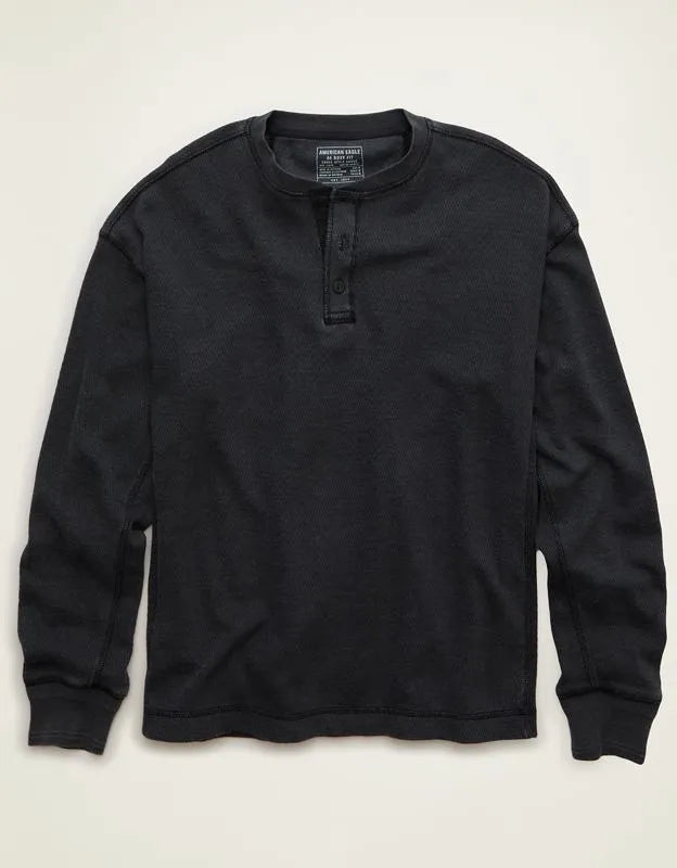 AE Boxy Fit Thermal Henley T-Shirt