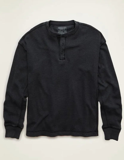 AE Boxy Fit Thermal Henley T-Shirt