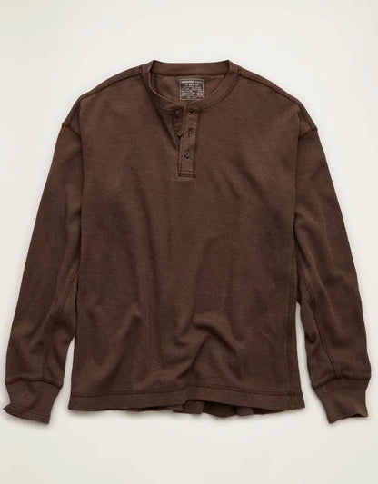 AE Boxy Fit Thermal Henley T-Shirt