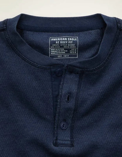 AE Boxy Fit Thermal Henley T-Shirt