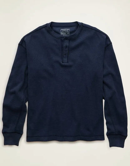 AE Boxy Fit Thermal Henley T-Shirt