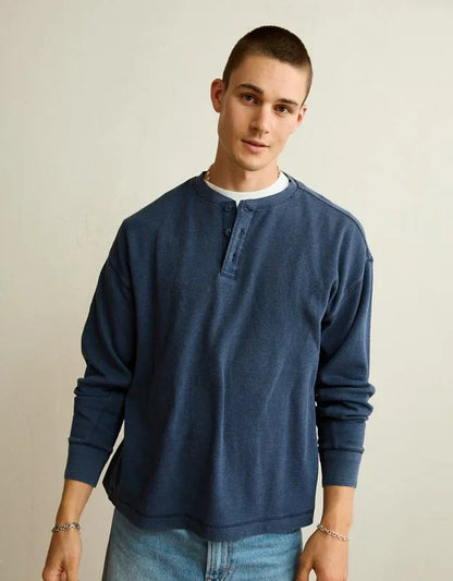 AE Boxy Fit Thermal Henley T-Shirt
