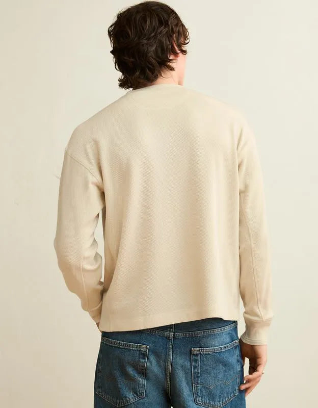 AE Boxy Fit Thermal Henley T-Shirt