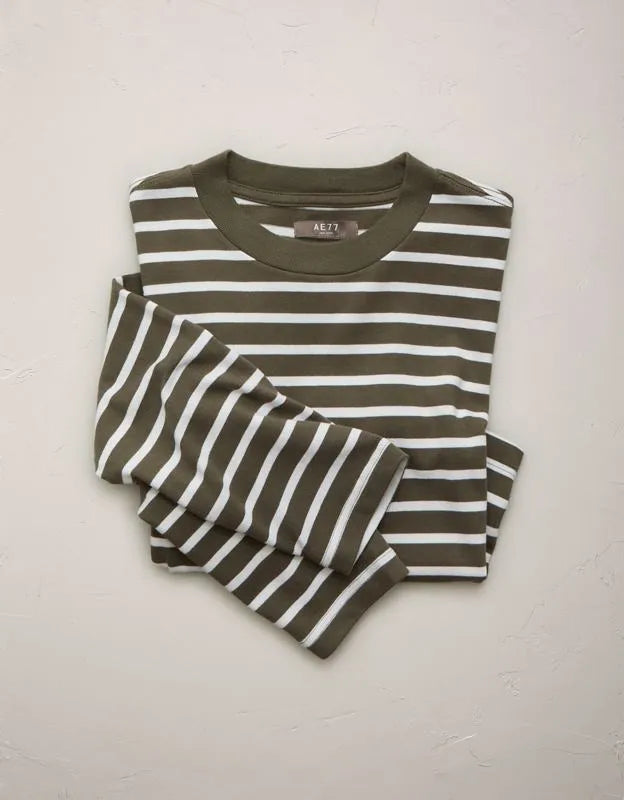 AE77 Boxy Long-Sleeve Stripe T-Shirt