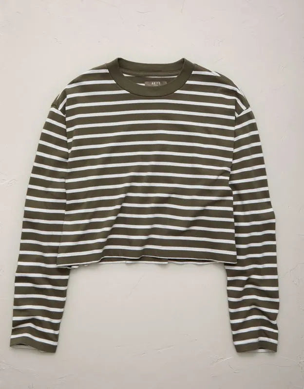 AE77 Boxy Long-Sleeve Stripe T-Shirt