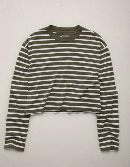 AE77 Boxy Long-Sleeve Stripe T-Shirt