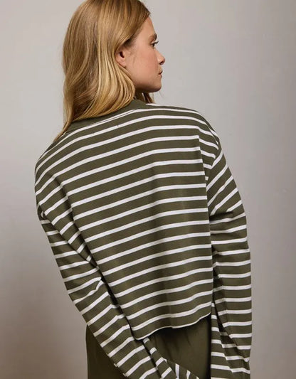 AE77 Boxy Long-Sleeve Stripe T-Shirt