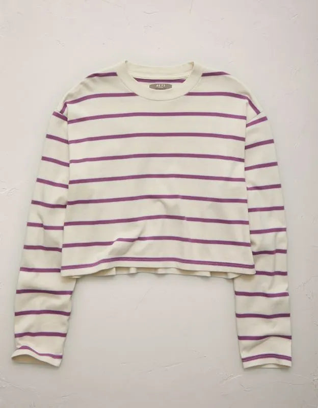 AE77 Boxy Long-Sleeve Stripe T-Shirt