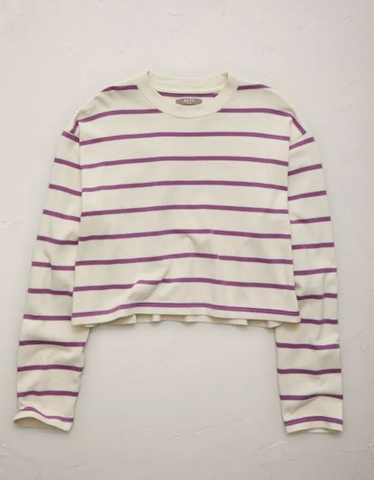 AE77 Boxy Long-Sleeve Stripe T-Shirt