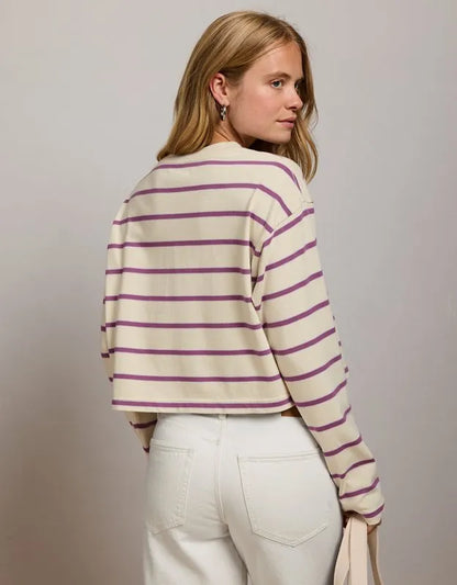 AE77 Boxy Long-Sleeve Stripe T-Shirt