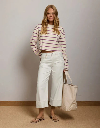 AE77 Boxy Long-Sleeve Stripe T-Shirt