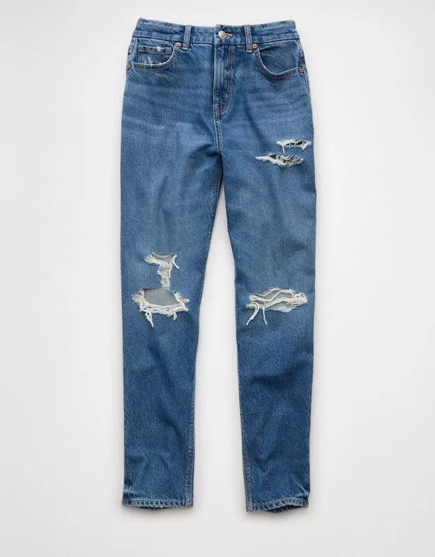 AE Strigid Curvy Ripped Mom Jean