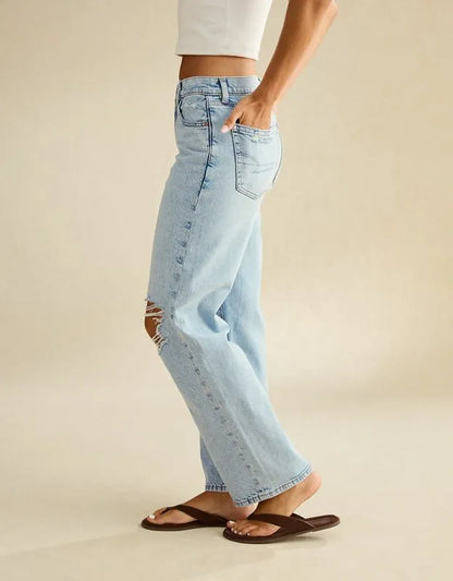 AE Strigid Ripped High-Waisted Stovepipe Jean
