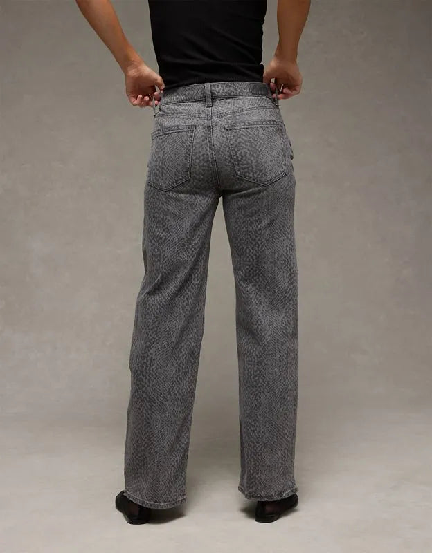 AE Stretch Snake Print High-Waisted Stovepipe Jean