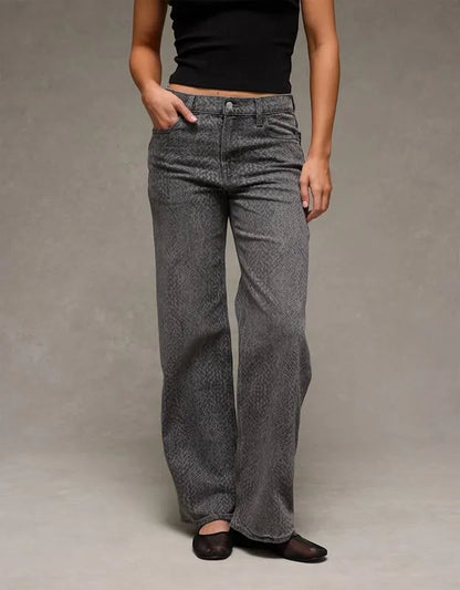 AE Stretch Snake Print High-Waisted Stovepipe Jean