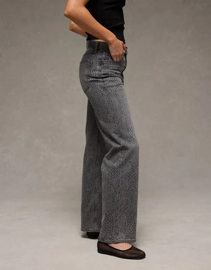 AE Stretch Snake Print High-Waisted Stovepipe Jean