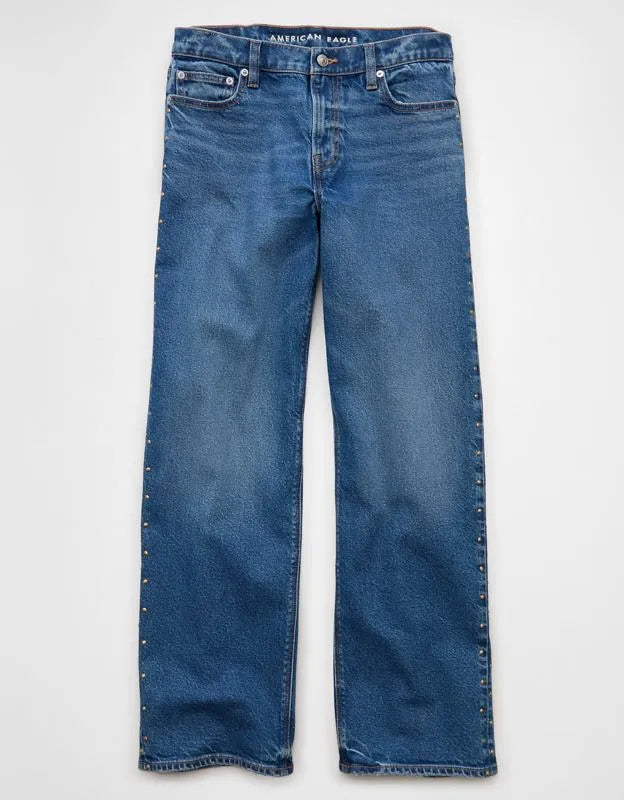 AE Stretch Studded High-Waisted Stovepipe Jean
