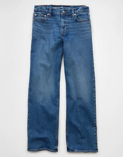 AE Stretch Studded High-Waisted Stovepipe Jean