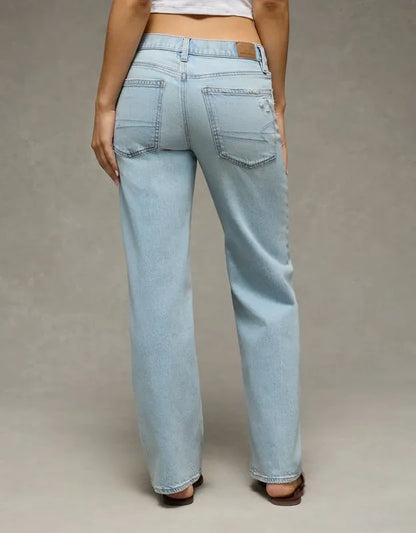 AE High-Waisted Butterfly Appliqué Stovepipe Jean