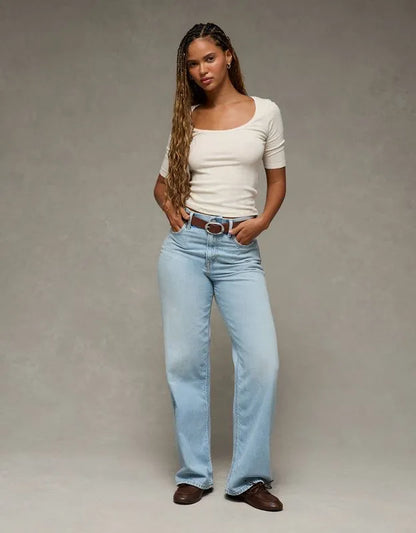 AE Strigid Curvy Super High-Waisted Baggy Straight Jean